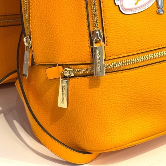 Michael Kors Rhea Medium Color-Block Signature Logo Backpack Pop Orange - Picture 5 of 9
